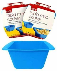 rapid mac cooker | microwave macaroni & cheese in 5 minutes | perfect for dorm, small kitchen or office | dishwasher safe, microwaveable, bpa-free | blue, 2 pack