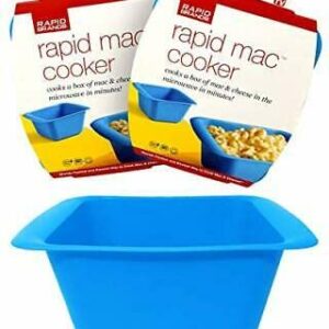 Rapid Mac Cooker | Microwave Macaroni & Cheese in 5 Minutes | Perfect for Dorm, Small Kitchen or Office | Dishwasher Safe, Microwaveable, BPA-Free | Blue, 2 Pack