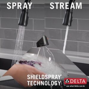 Delta Faucet Ophelia Matte Black Kitchen Faucet Touch, Touch2O Technology, MagnaTite Docking, Single-Handle, 19888TZ-BL-DST