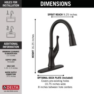 Delta Faucet Ophelia Matte Black Kitchen Faucet Touch, Touch2O Technology, MagnaTite Docking, Single-Handle, 19888TZ-BL-DST