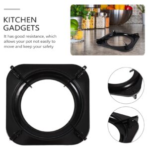 SOLUSTRE Square Cast Iron Wok Ring Wok Pan Support Gas Cooker Pot Holder Hob Cooker Pan Holder Stand Non-Slip Cast Iron Wok Support Ring Stove Accessories for Kitchen Wok Gas Hob