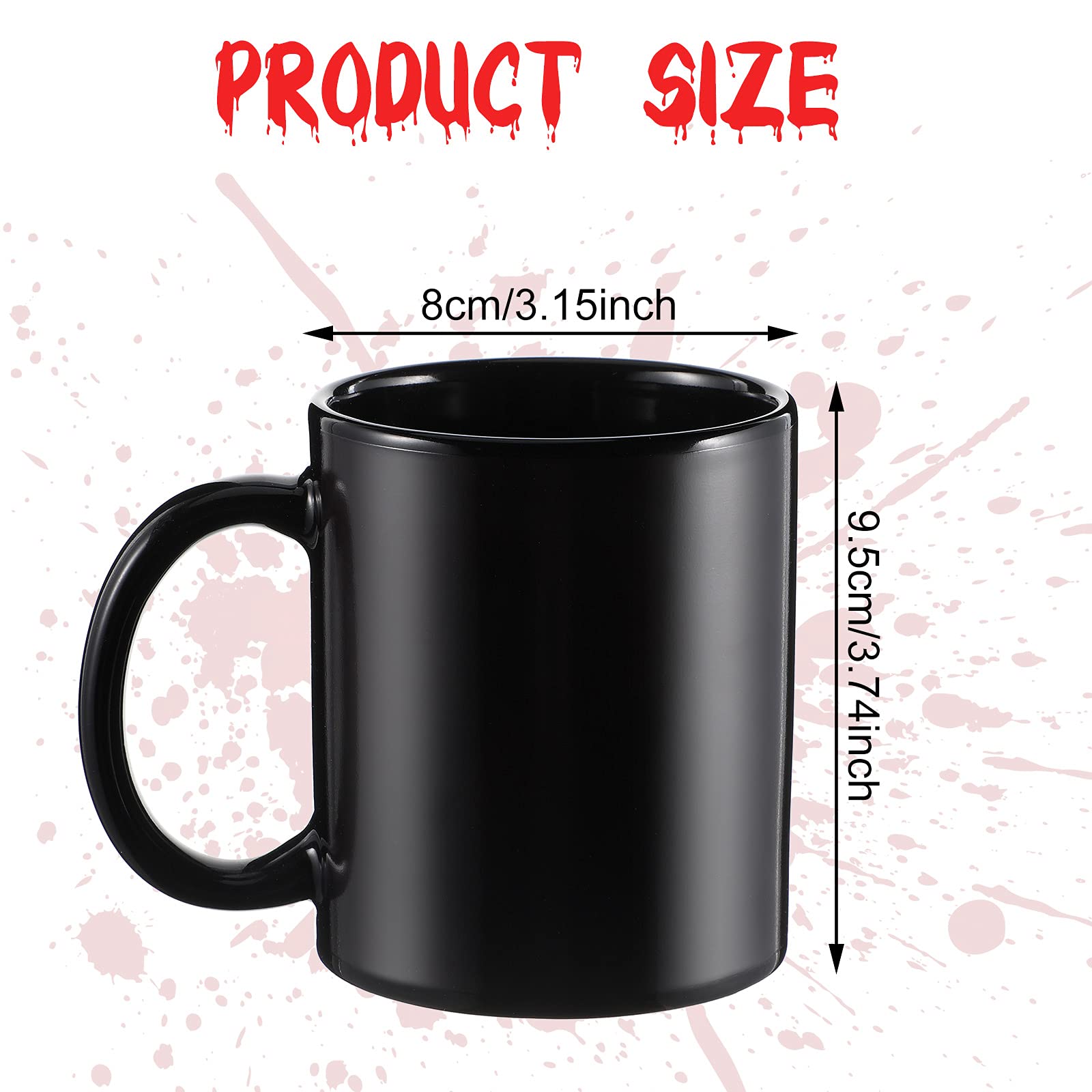 Color Changing Zombie Mug Surprise Birthday Gift Cup Bloody Scary Coffee Mug Heat Sensitive Morphing Ceramic Mug for Birthday Halloween Christmas Gift(11 oz)