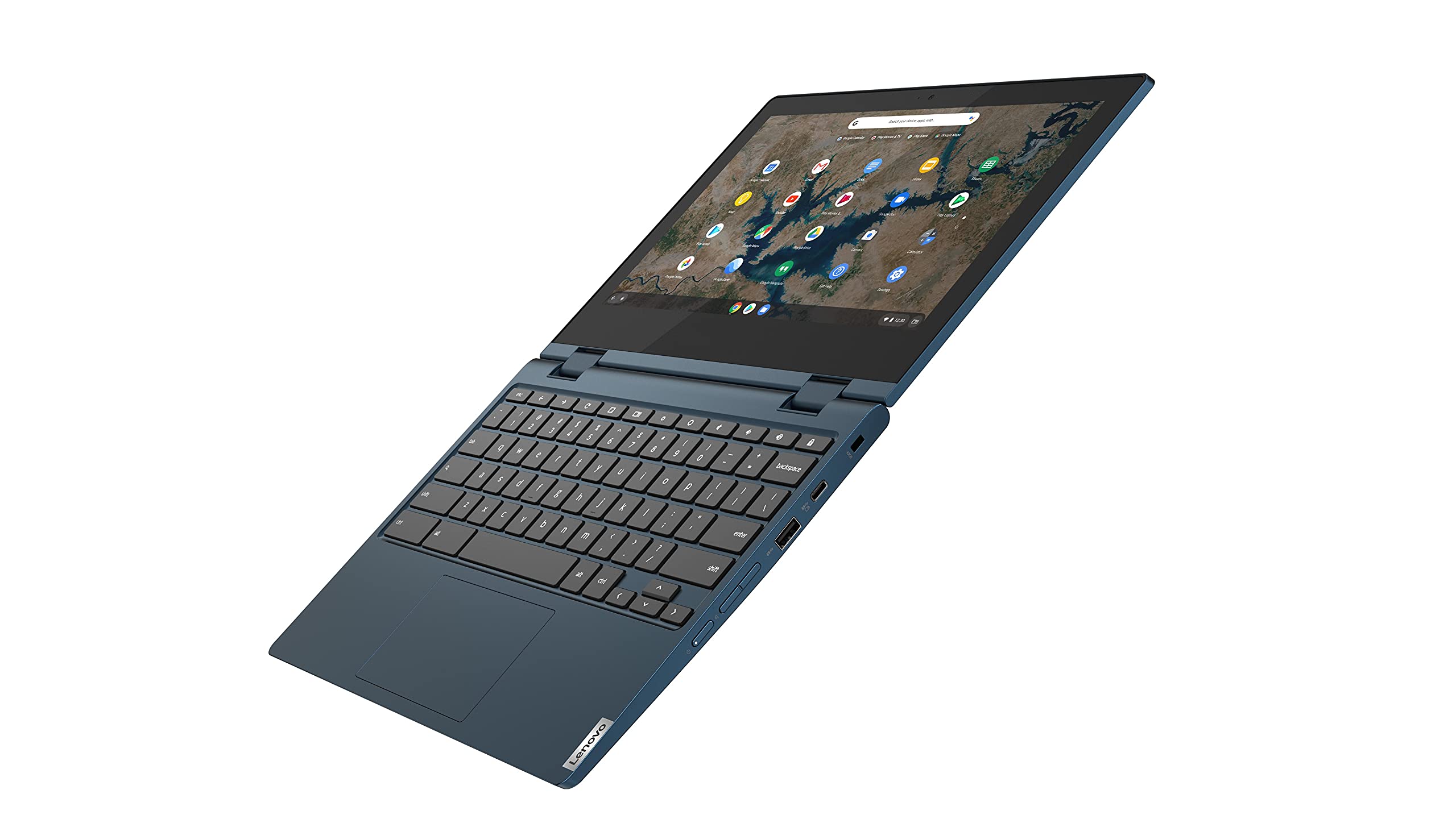 Lenovo Chromebook Flex 3 11.6" HD Touchscreen 2-in-1 Laptop Computer PC, Intel Celeron N4020, 4GB DDR4, 32GB eMMC, Intel UHD 600, 802.11ac, Bluetooth, Webcam, Chrome OS, Blue, 64GB ABYS MicroSD Card
