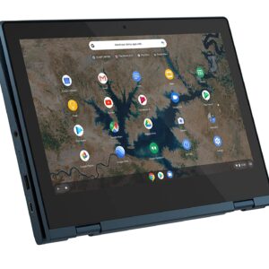 Lenovo Chromebook Flex 3 11.6" HD Touchscreen 2-in-1 Laptop Computer PC, Intel Celeron N4020, 4GB DDR4, 32GB eMMC, Intel UHD 600, 802.11ac, Bluetooth, Webcam, Chrome OS, Blue, 64GB ABYS MicroSD Card