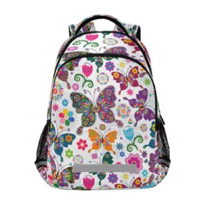 colorful butterflies pattern backpacks travel laptop daypack school book bag for men women teens kids