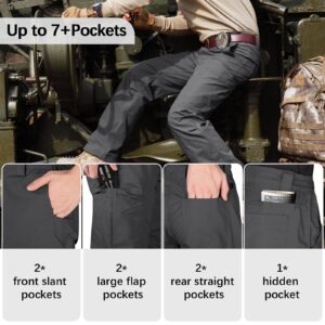 FREE SOLDIER Men's Water Resistant Pants Relaxed Fit Tactical Combat Army Cargo Work Pants with Multi Pocket (Classic Gray, 34W/30L)
