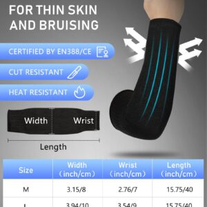 Geyoga 2 Pairs Cut Resistant Sleeves Thin Arm Protectors Arm Guard for Thin Skin and Bruising Arm Sleeves for Men Women (Black)