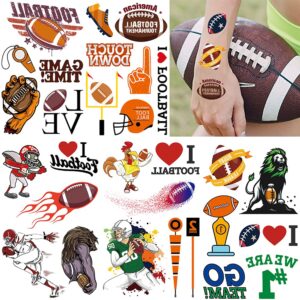 temporary tattoo, 60pcs fake tattoos designs, waterproof body art stickers, fan games event tattoo decorations, party favors scholl reward prizes supplies for boys girls women men 10 sheets football