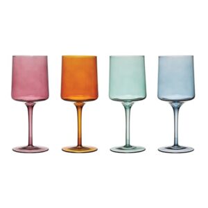 creative co-op wine glass, 4 colors