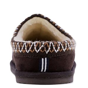 Nautica Men's Slipper Backless Faux Fur Warm Slip-On Indoor Outdoor Shoe-Briggs Mens-Chocolate Size-10