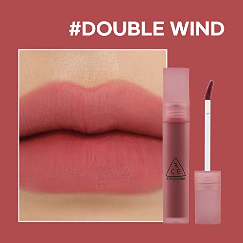 3CE BLUR WATER TINT(4.6g) soft lip with less smear with a blurry finish (#DOUBLE WIND) with sun cream(1ml*3ea)