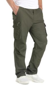 crysully men's cotton tactical trousers outdoor combat hunting safari pants army green