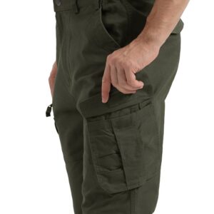 CRYSULLY Men's Cotton Tactical Trousers Outdoor Combat Hunting Safari Pants Army Green