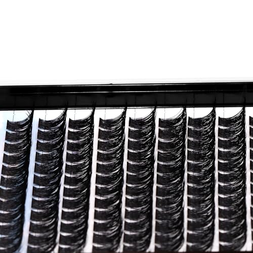 Hannahool Handmade D Curl 10-20mm to Choose 120Pcs Natural long Individual Thick Base Cluster Eyelashes Dramatic Look DIY Volume Eye Lashes Extensions (14mm)