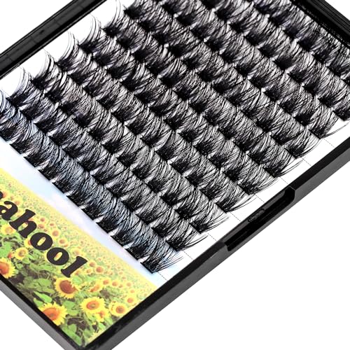 Hannahool Handmade D Curl 10-20mm to Choose 120Pcs Natural long Individual Thick Base Cluster Eyelashes Dramatic Look DIY Volume Eye Lashes Extensions (14mm)