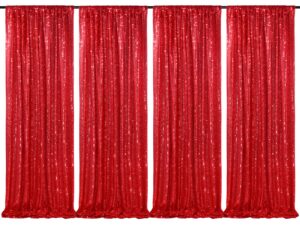 red sequin backdrop 4 panels 2ftx8ft christmas party backdrop curtains photo background drapes glitter birthday bridal backdrop drapes