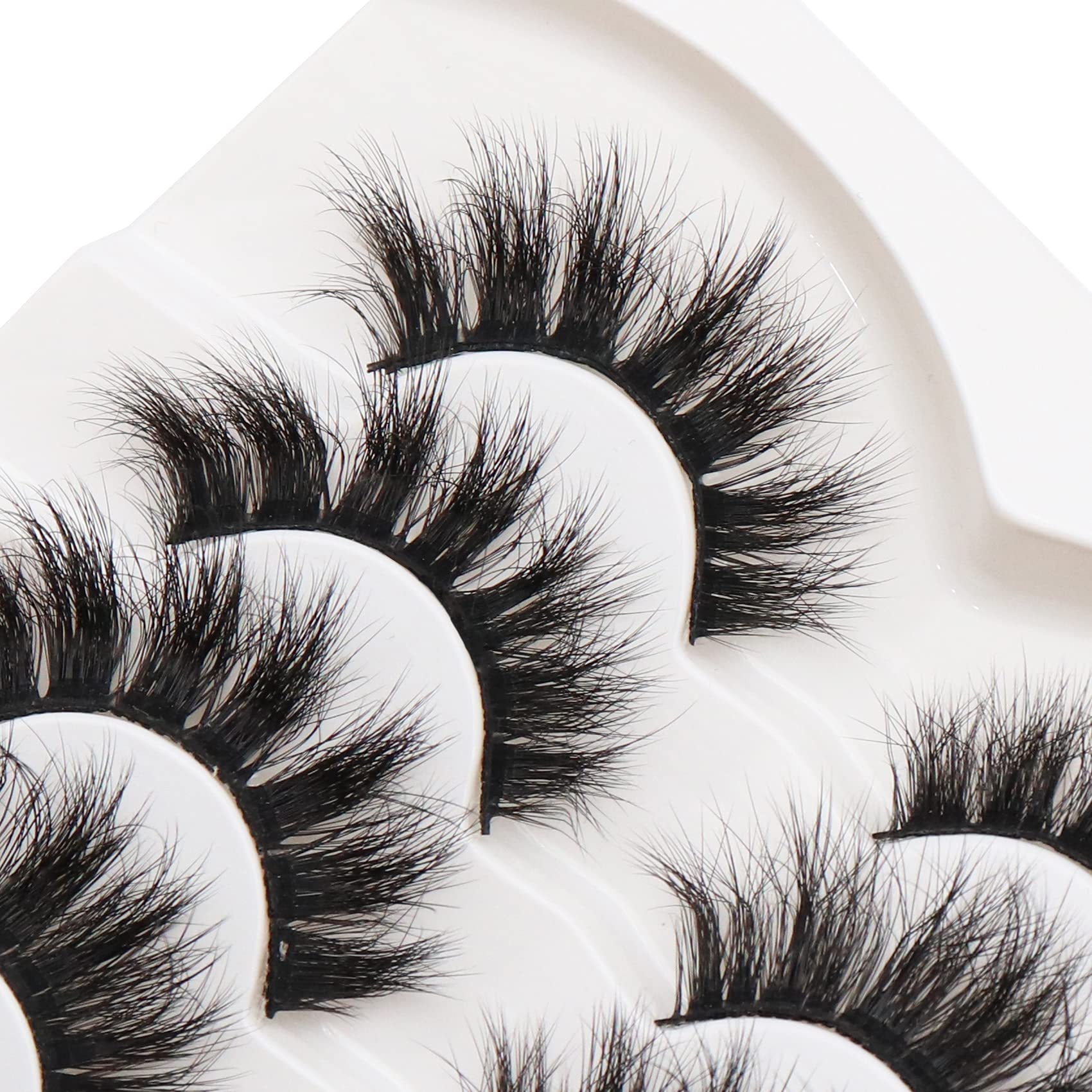 Fyonas False Eyelashes Pack 20MM Super Fluffy 6D Faux Mink Lashes Soft Long Dramatic Luxury Volume Eye Lashes 7 Pairs Pack