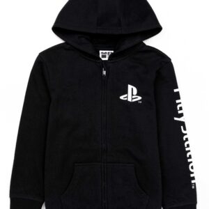 Playstation Kids Hoodie Zip Up Boys Games Logo Black Jumper Jacket 5-6 Years