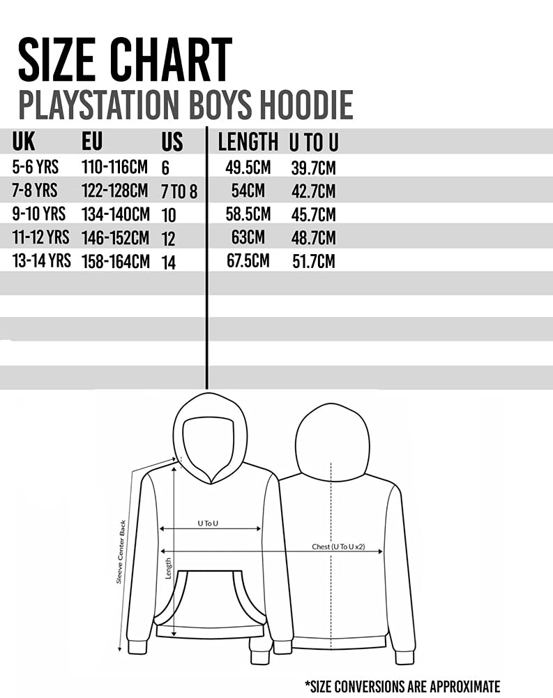Playstation Kids Hoodie Zip Up Boys Games Logo Black Jumper Jacket 5-6 Years