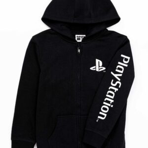 Playstation Kids Hoodie Zip Up Boys Games Logo Black Jumper Jacket 5-6 Years