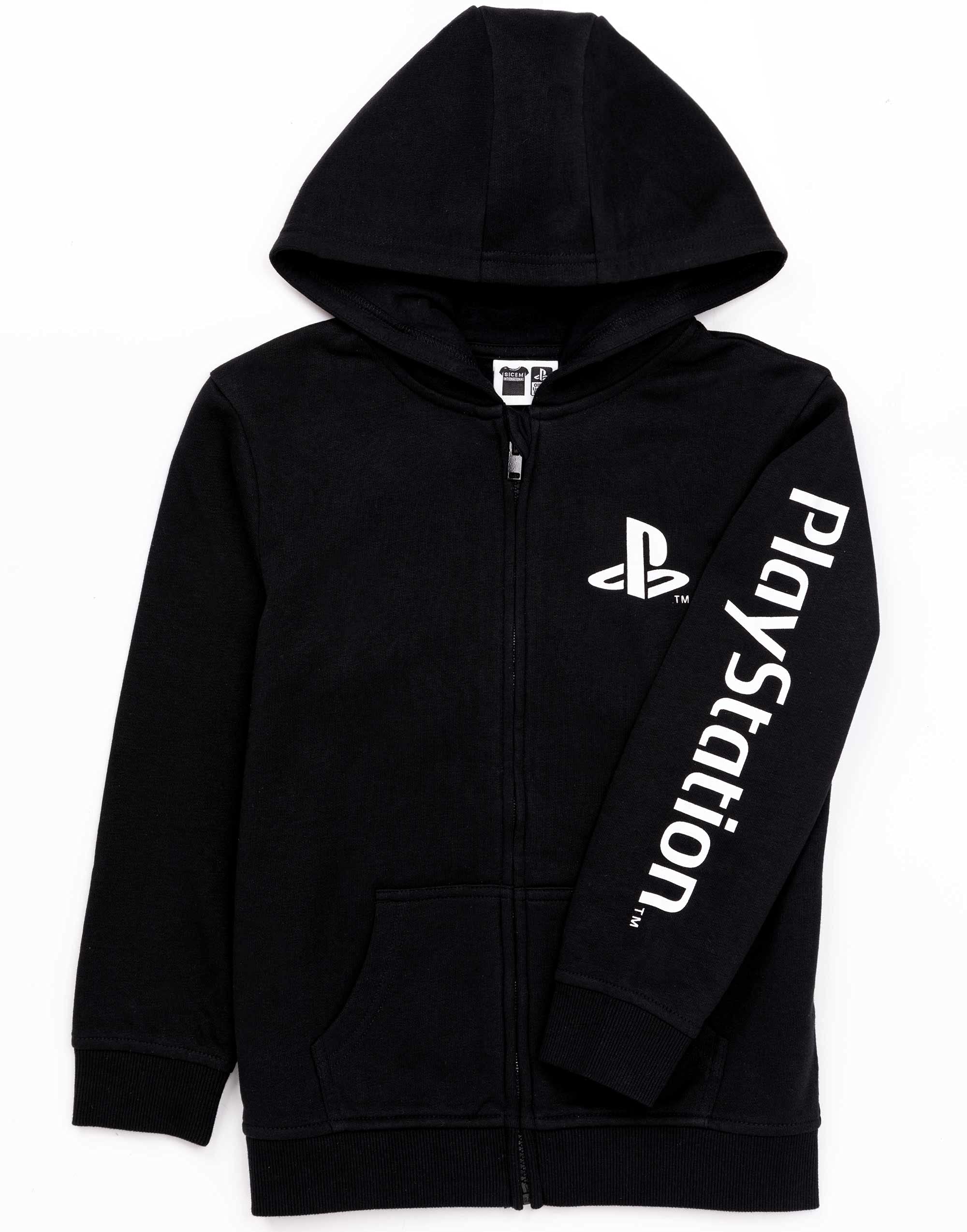 Playstation Kids Hoodie Zip Up Boys Games Logo Black Jumper Jacket 5-6 Years