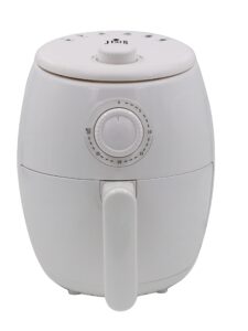 j-jati air fryer cool touch housing dial/digital hot air healthy frying oil-free airfryer auto shutoff, dishwasher safe parts, space saving (white)