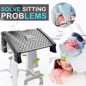 CEECOLES Ergonomic Foot Rest Under Desk, Adjustable Height Office Foot Rest for Under Desk at Work, Foot Rest Under Desk with Massage Surface at Work Office, Promote Leg Circulation, Relieve Pressure