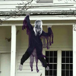 renbuzhu 53" halloween decorations - scary climbing zombie for wall, yard, porch, haunted house outdoor indoor party decor supplies creepy fun prop