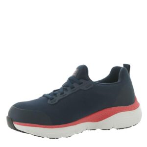 skechers arch fit sr - evzan alloy toe navy/pink 10 b (m)