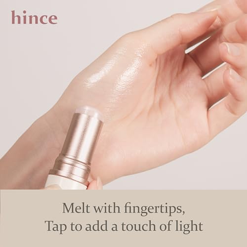 hince True Dimension Radiance Balm 10g (CLEAR) - Natural Shimmer Glow Face Highlighter, Transparent Color Tones, Brighten Skin Tone, Slim Fitting Texture, Blush, Eye Shadow Multi Makeup Stick