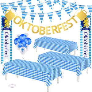 tuparka oktoberfest decorations kit for oktoberfest german party decorations oktoberfest octoberfest party decor, oktoberfest flag banner tablecloth