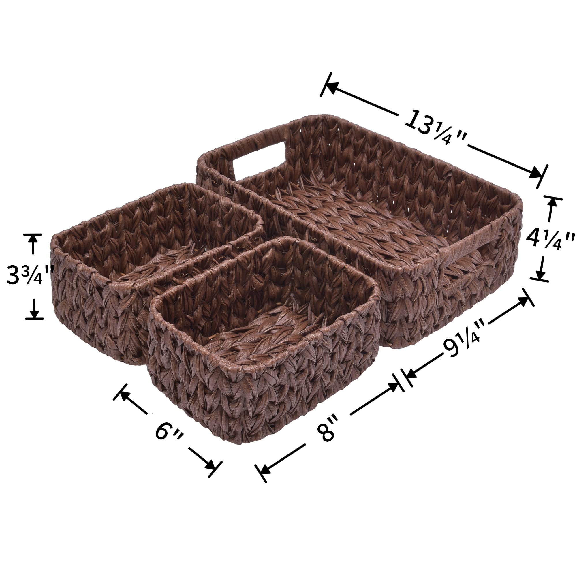 GRANNY SAYS Bundle of 3-Pack Wicker Baskets & 2-Pack Wicker Shelf Baskets