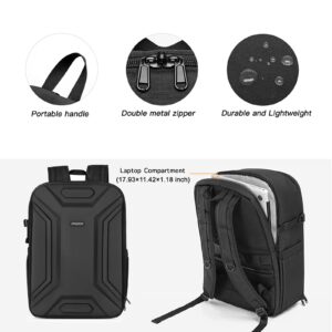 MOSISO Camera Backpack, DSLR/SLR/Mirrorless Camera Bag Waterproof Symmetric Geometric Hard Shell with Tripod Holder & 15-16 inch Laptop Compartment Compatible with Canon/Nikon/Sony, Black