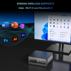 Intel NUC 11 NUC11PAHI5 Panther Canyon Mini PC, i5-1135G7, 16GB RAM, 256GB SSD, Mini Computers Windows 11 Pro for Business Home Office, Support 8K/WiFi 6/4K Quad Display/Bluetooth 5/Thunderbolt 3