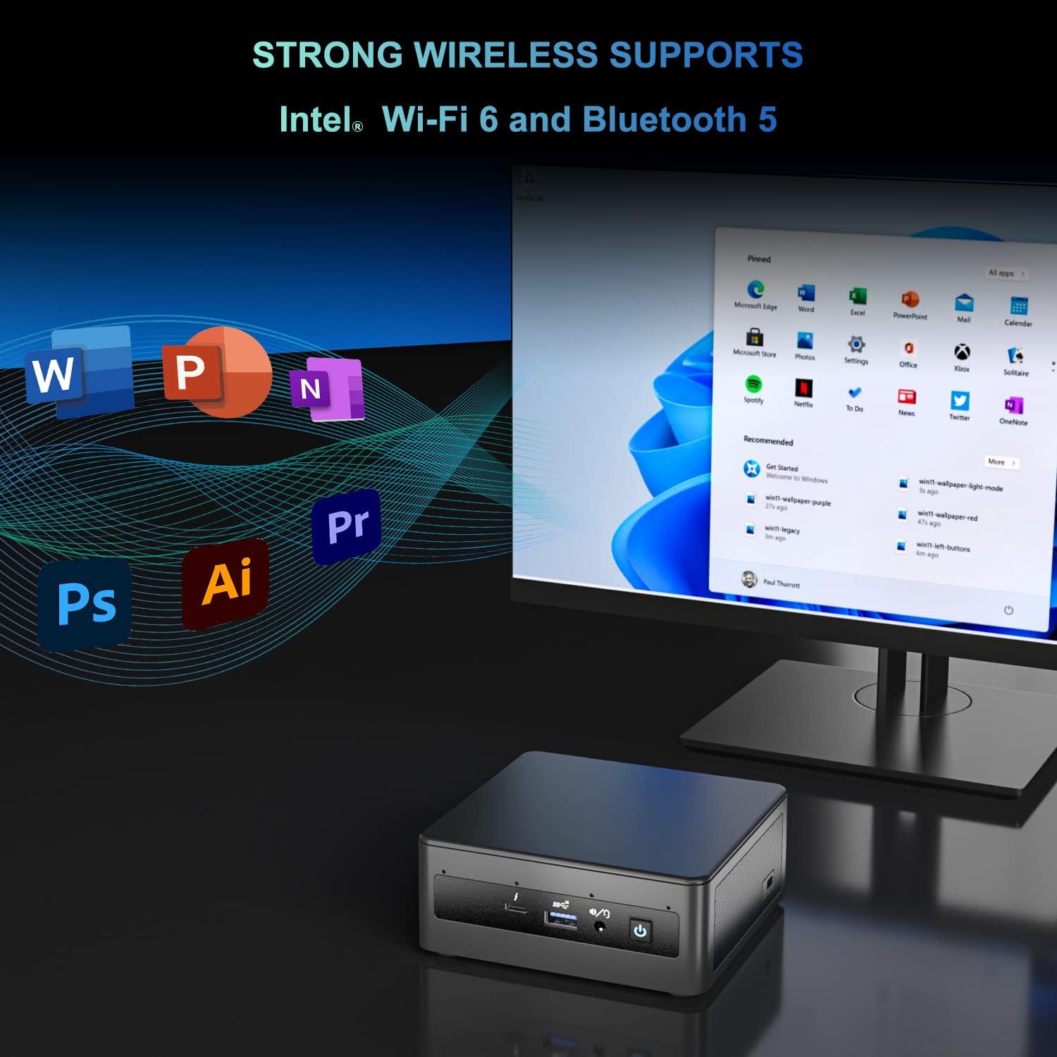 Intel NUC 11 NUC11PAHI5 Panther Canyon Mini PC, i5-1135G7, 16GB RAM, 256GB SSD, Mini Computers Windows 11 Pro for Business Home Office, Support 8K/WiFi 6/4K Quad Display/Bluetooth 5/Thunderbolt 3