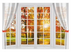allenjoy autumn tree window backdrop fall forest scene natural windowsill photography background newborn party banner wall decor photo booth props