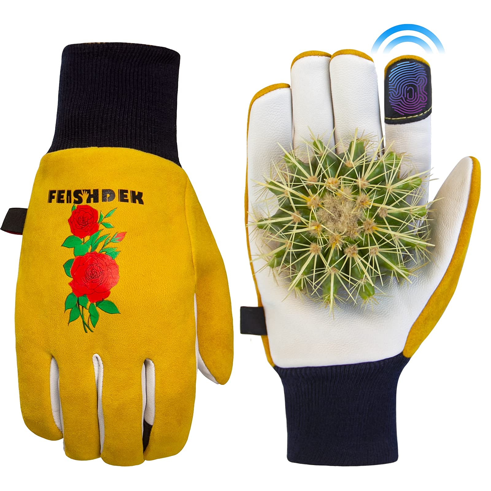 FEISHDEK Large Size - 2 Pairs Puncture Resistant Gloves, Rose Gloves Gardening Thorn Proof