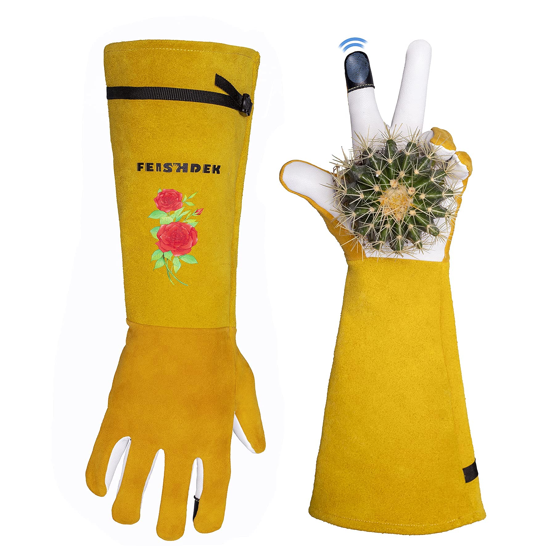 FEISHDEK Large Size - 2 Pairs Puncture Resistant Gloves, Rose Gloves Gardening Thorn Proof