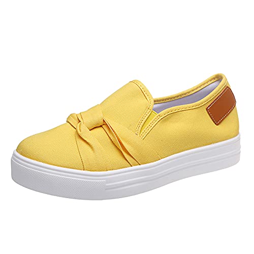 Sneakers for Women Running Shoes,Walking Shoes for Women Sneakers Womens Fashion Casual Mesh Lace Up Shoes Travel Slip On Shoes Lightweight Running Shoes Yellow