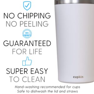 CUPKIN Insulated Tumbler with Lid and Straw - 20 oz Water Bottle with Straw, Stainless Steel Cups, Coffee Mug for Adults, Iced Coffee Cup, Coffee Tumbler for Travel