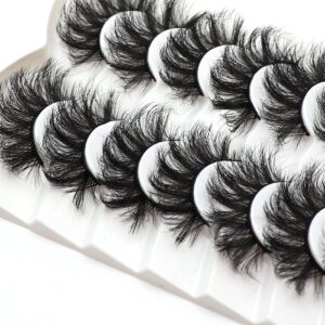 Fyonas False Lashes Dramatic 20MM Super Fluffy Cosplay Faux Mink Eyelashes Criss-Cross Volume Reusable 7 Pairs Eye Lashes Set Pack