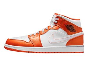 nike men's air jordan 1 mid se electro orange, electro orange/black/white, 13