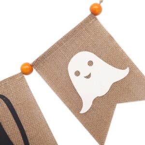 Boo Burlap Banner - Scary Halloween Decoration, Halloween Party Decorations, Here for The Boos Banner with Ghost, Fireplace Garland