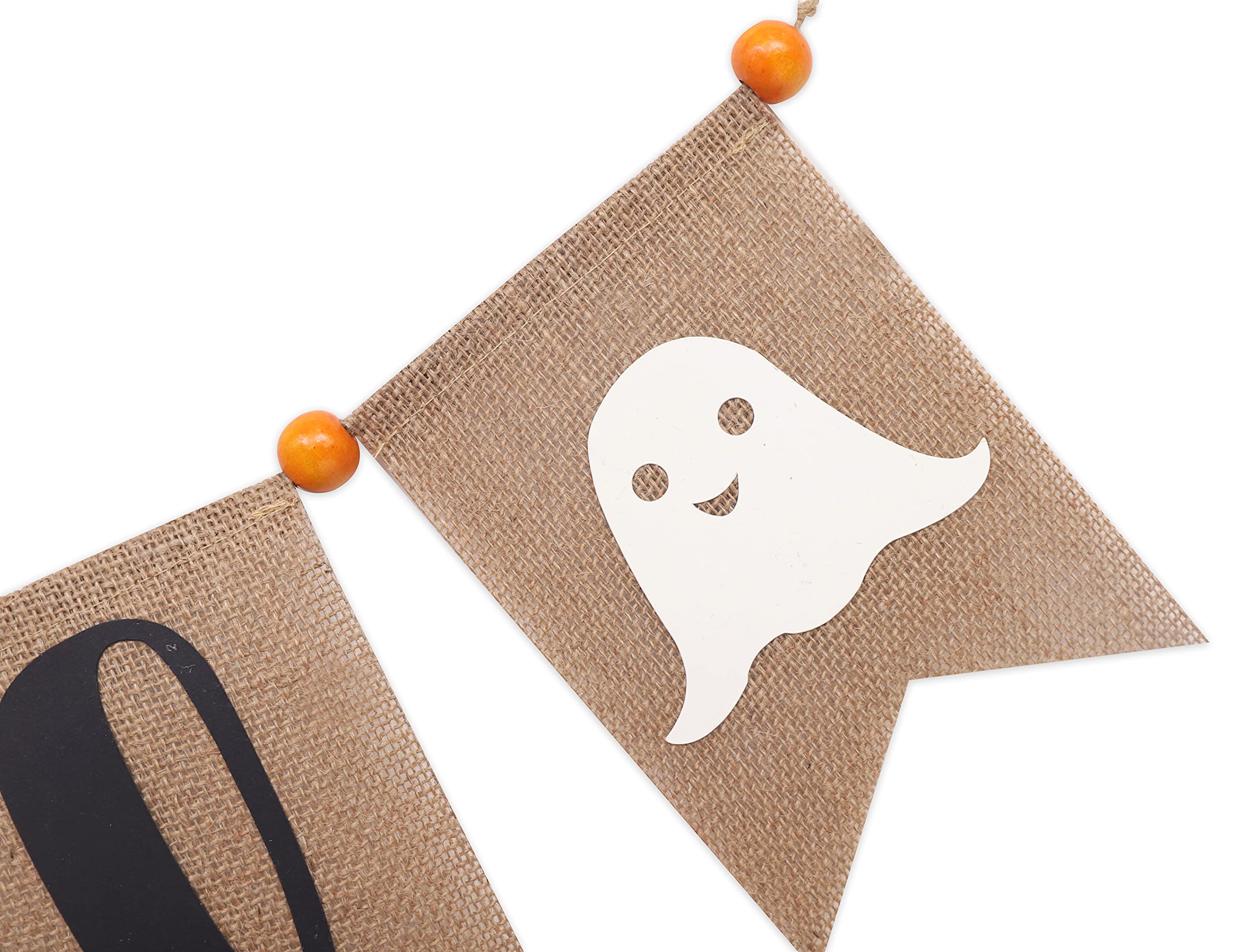 Boo Burlap Banner - Scary Halloween Decoration, Halloween Party Decorations, Here for The Boos Banner with Ghost, Fireplace Garland