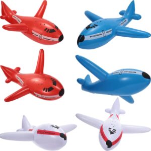 6 pieces inflatable airplanes aircraft inflates plane inflated toys for kids birthday shower party decoration supplies (large)