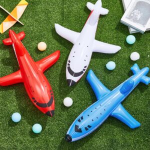 6 Pieces Inflatable Airplanes Aircraft Inflates Plane Inflated Toys for Kids Birthday Shower Party Decoration Supplies (Large)