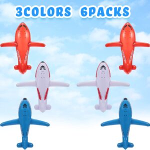 6 Pieces Inflatable Airplanes Aircraft Inflates Plane Inflated Toys for Kids Birthday Shower Party Decoration Supplies (Large)