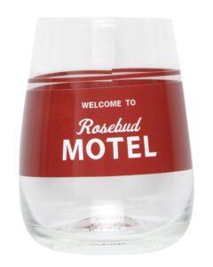 culturefly schitt's creek merchandise welcome to rosebud motel 16 oz. stemless wine glass