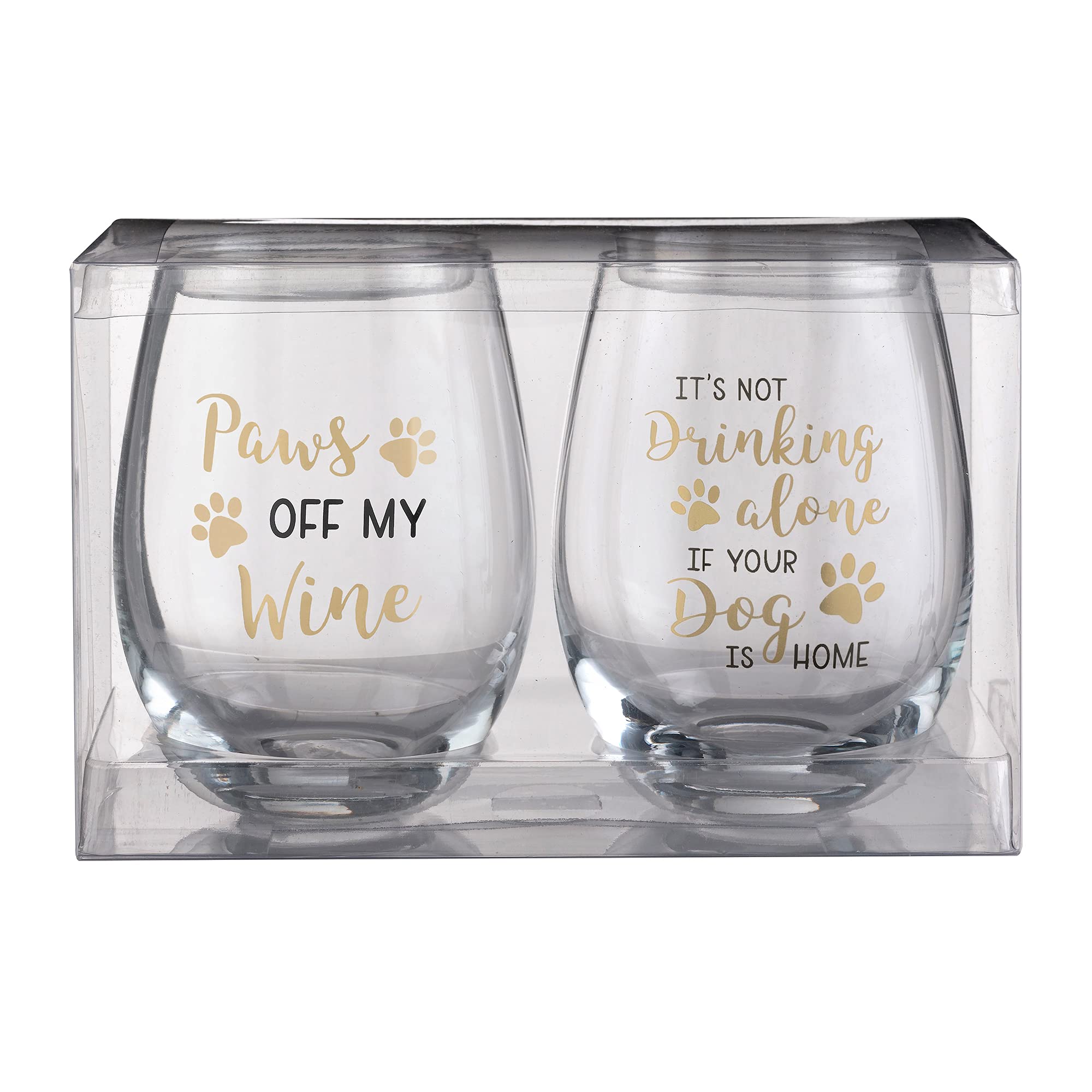 Lillian Rose 2 Dog Lover Wine Glasses With Funny Sayings