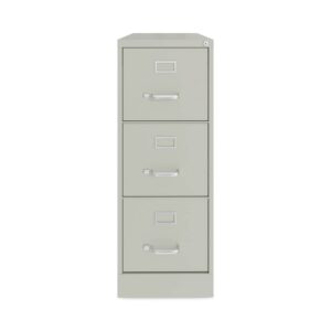 hirsh 22-in deep 3 drawer - letter width - vertical metal file cabinet - light gray - commercial grade - fully assembled